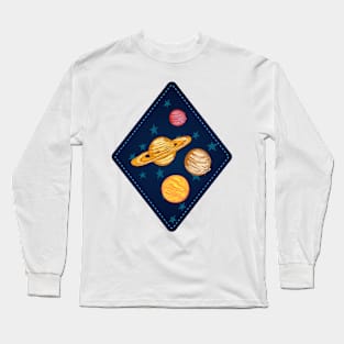 Cute Space Stamp Long Sleeve T-Shirt